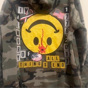 10.Deep Military Camo Patchwork Fleece Hoodie Size M NWT